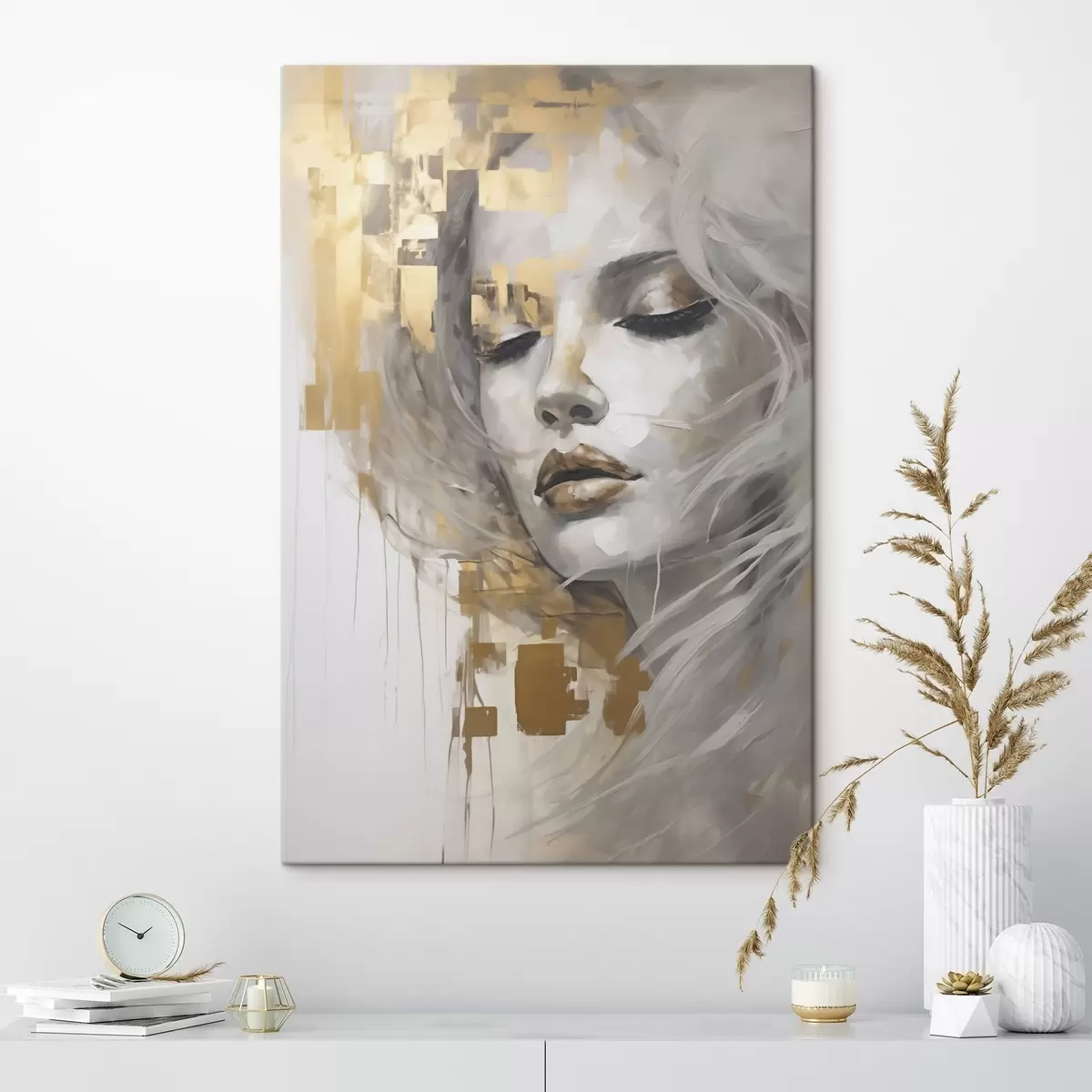 Tablouri Portret abstract al unei tinere, realizat în stilul unei picturi s51130