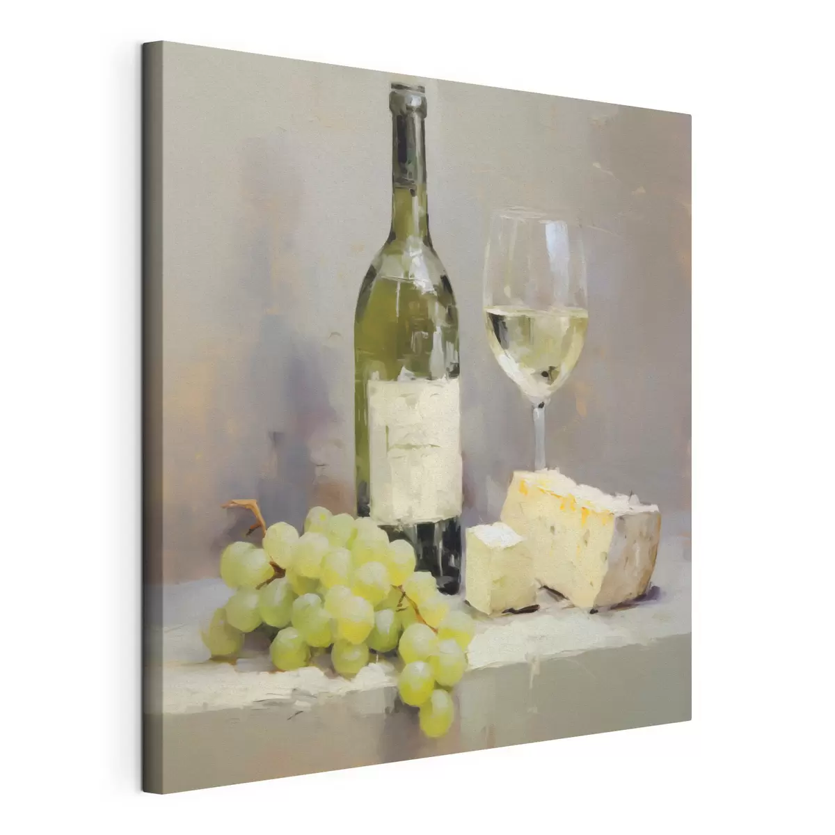 Tablouri O sticlă de vin și struguri, o imitație a unui tablou s51135