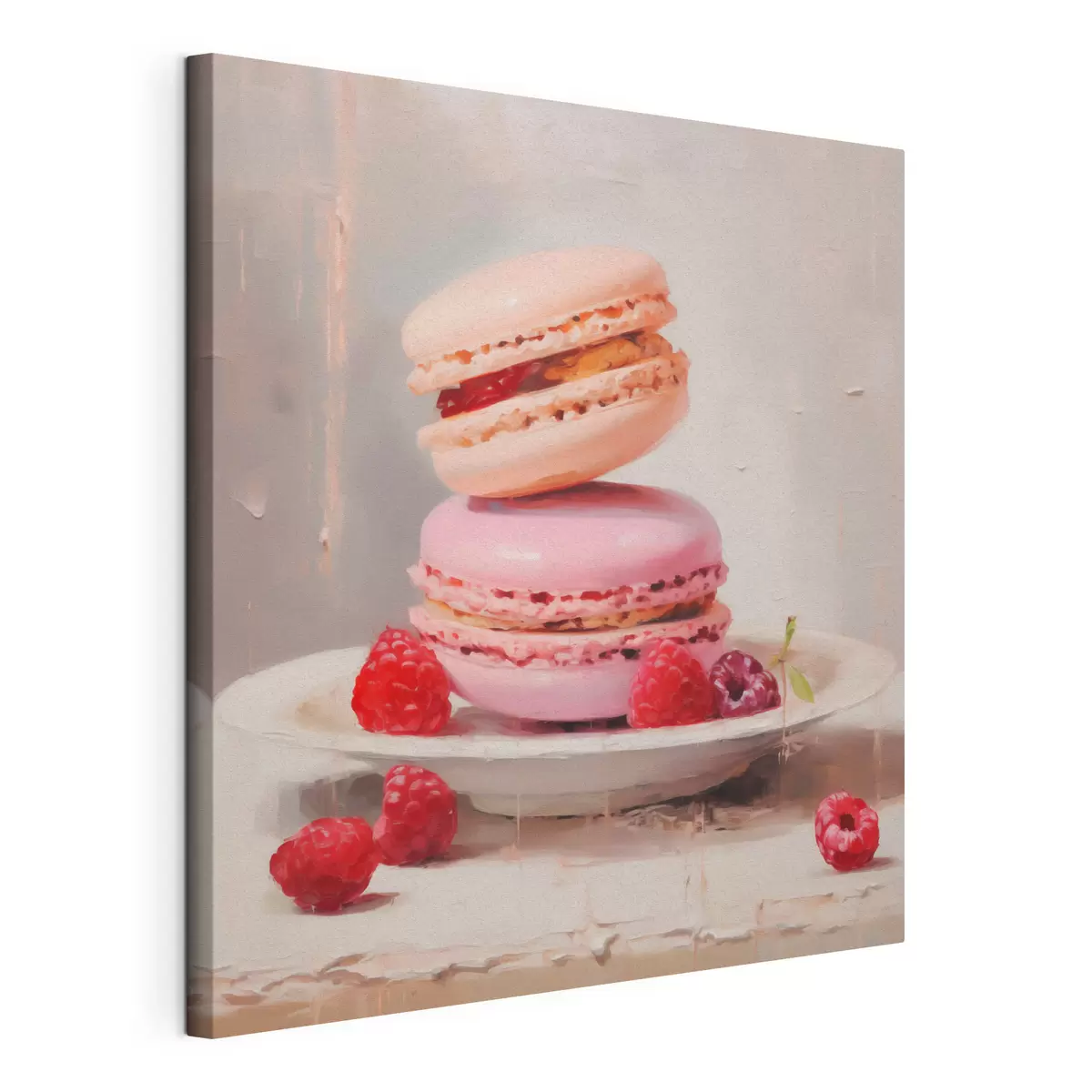 Tablouri Macarons pe o farfurie, în stilul unui tablou s51143