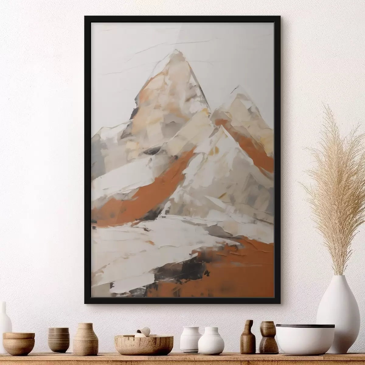 Poster Munti abstracți, imitație a unui tablou f51126