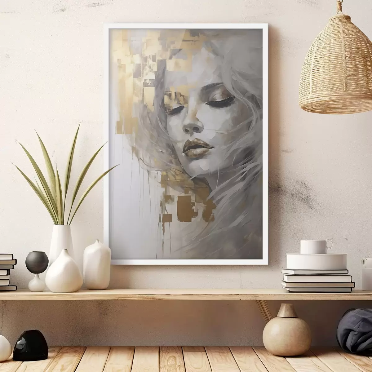 Poster Portret abstract al unei tinere, realizat în stilul unei picturi f51130