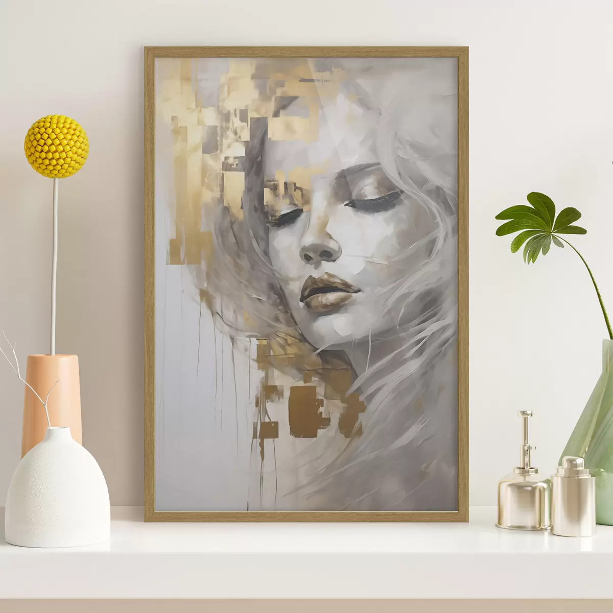 Poster Portret abstract al unei tinere, realizat în stilul unei picturi f51130