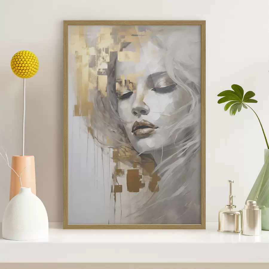 fototapet Portret abstract al unei tinere, realizat în stilul unei picturi f51130