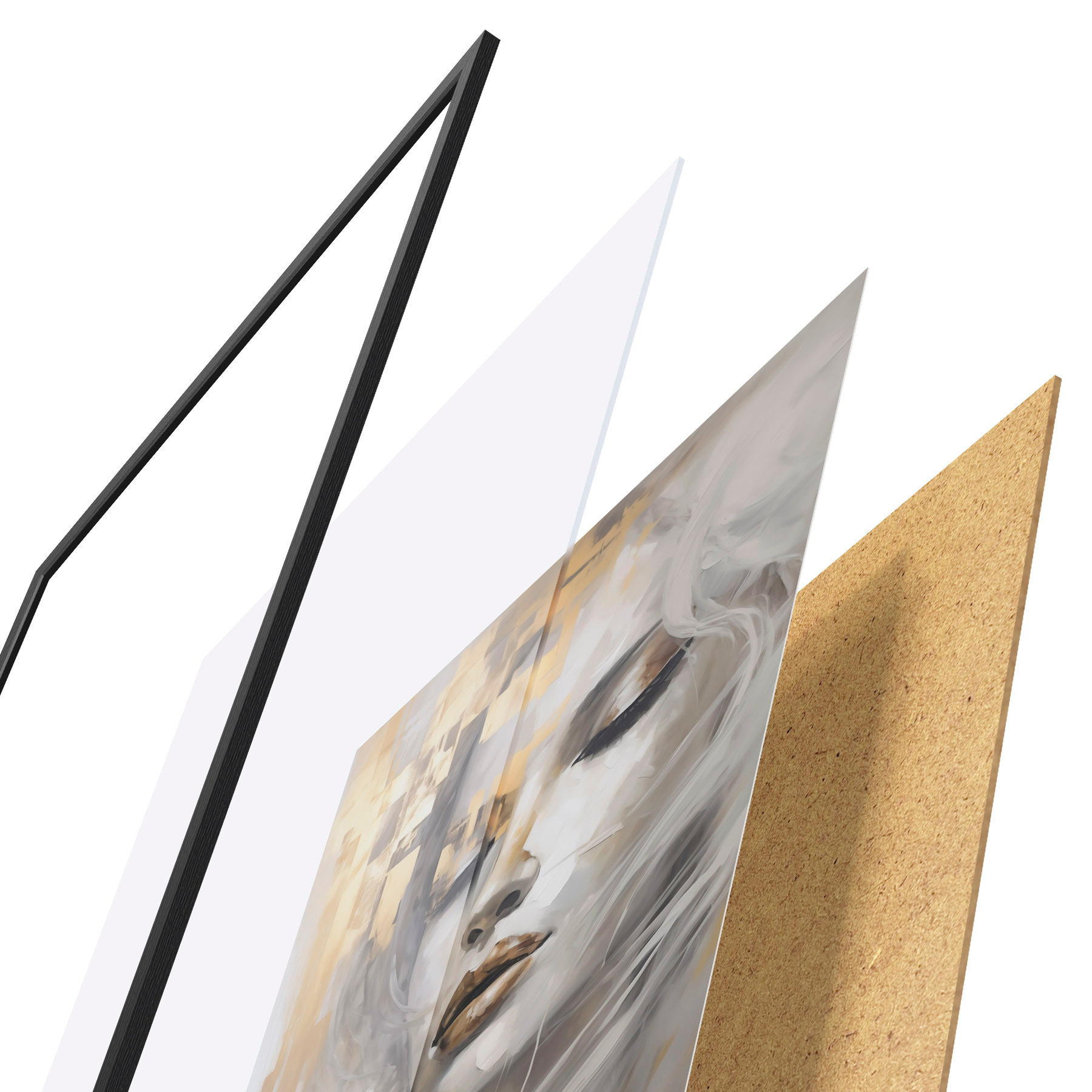 Poster Portret abstract al unei tinere, realizat în stilul unei picturi f51130