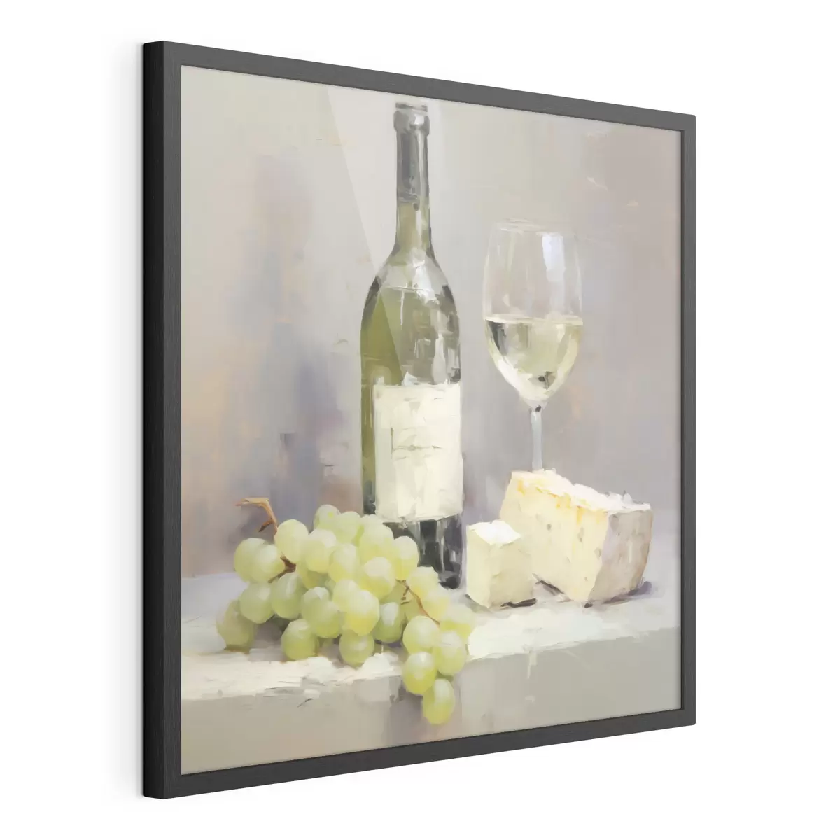 Poster O sticlă de vin și struguri, o imitație a unui tablou f51135