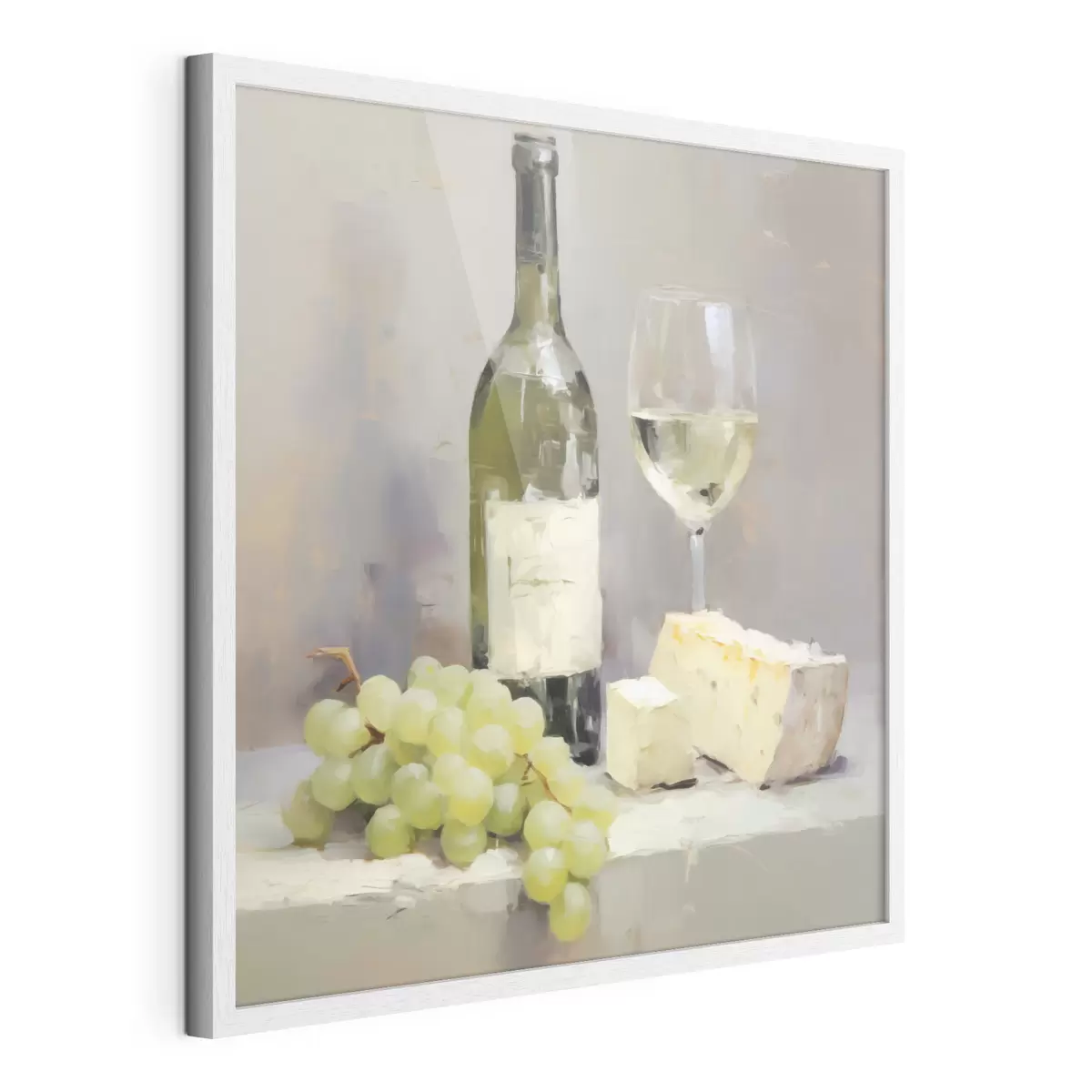 Poster O sticlă de vin și struguri, o imitație a unui tablou f51135