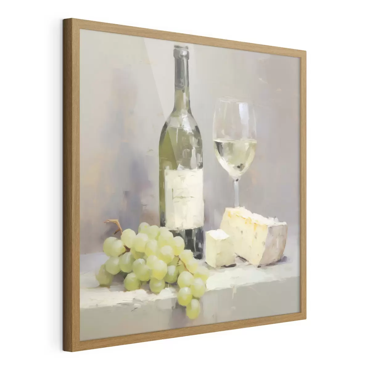 Poster O sticlă de vin și struguri, o imitație a unui tablou f51135