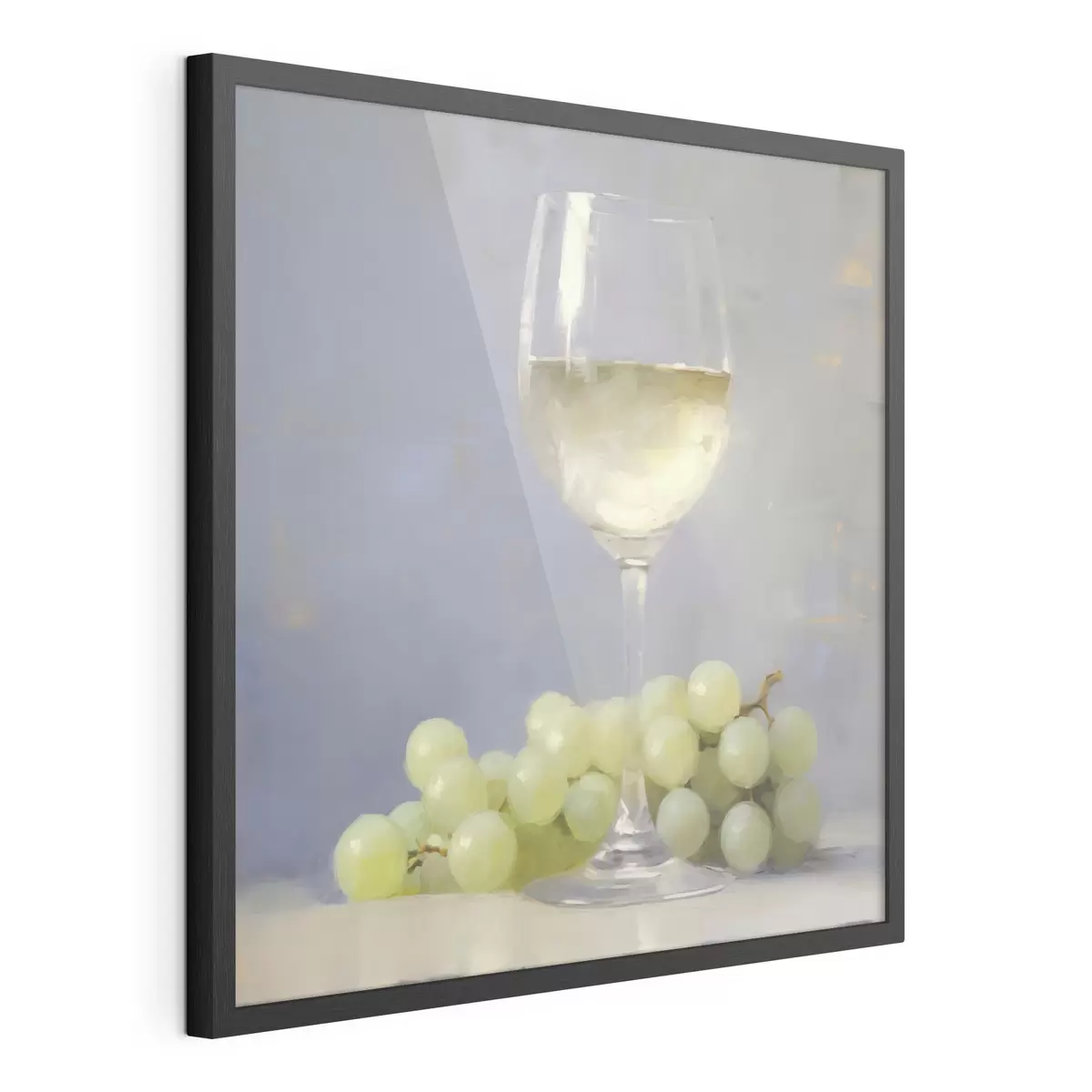 Poster Un pahar de vin și struguri, o imitație a unui tablou f51136