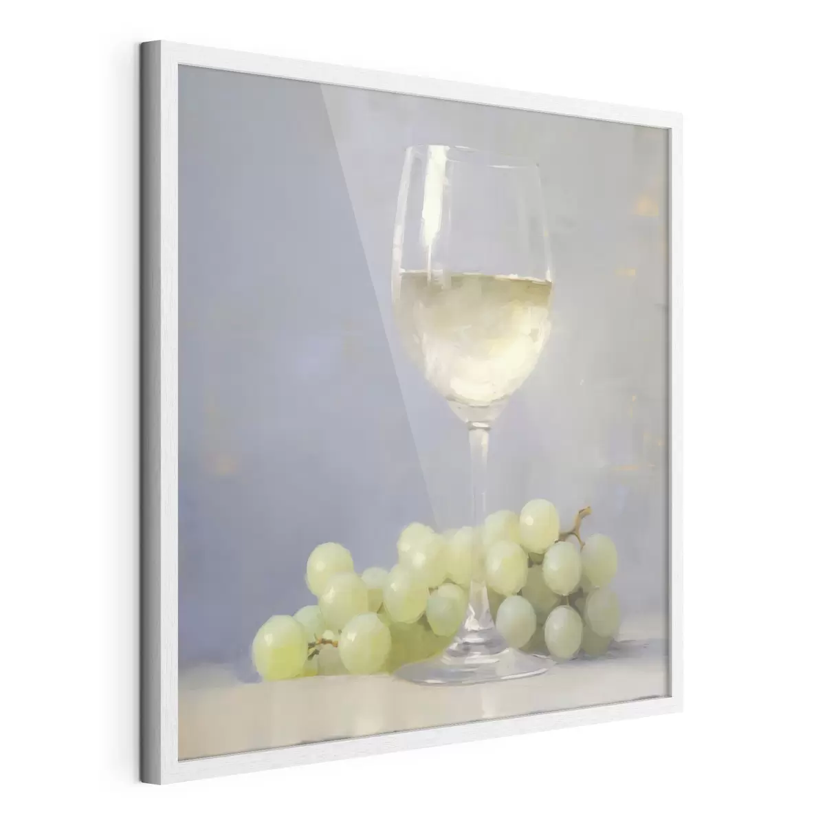 Poster Un pahar de vin și struguri, o imitație a unui tablou f51136