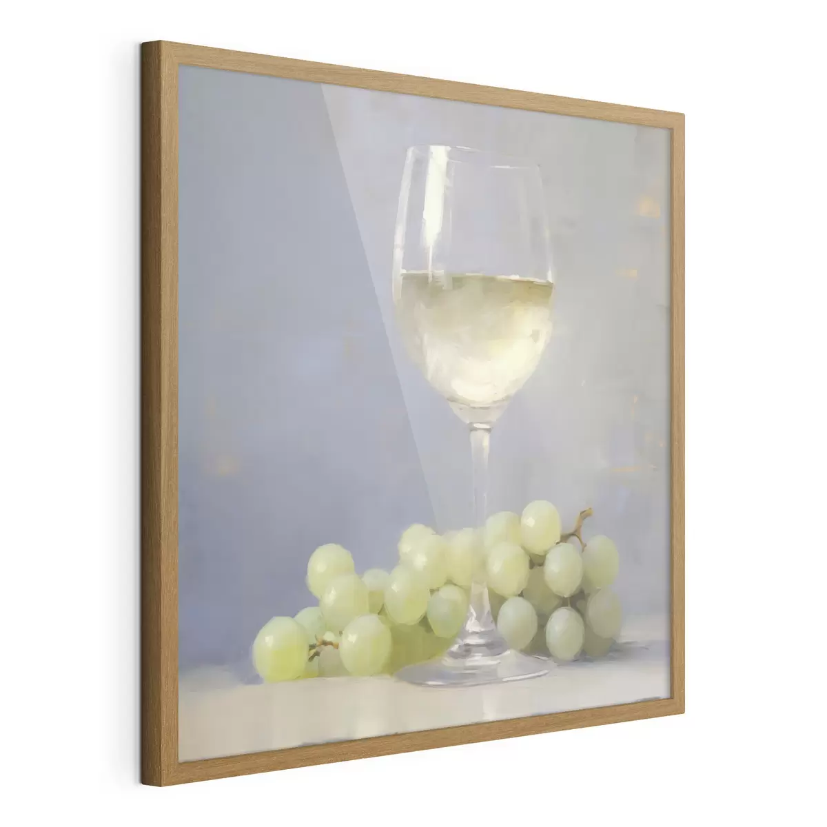 Poster Un pahar de vin și struguri, o imitație a unui tablou f51136