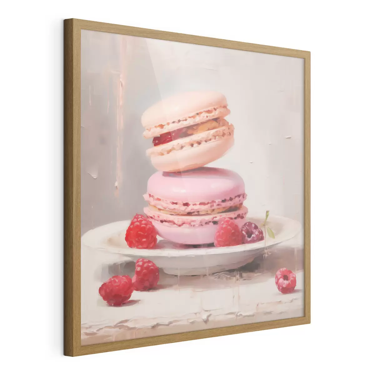 Poster Macarons pe o farfurie, în stilul unui tablou f51143