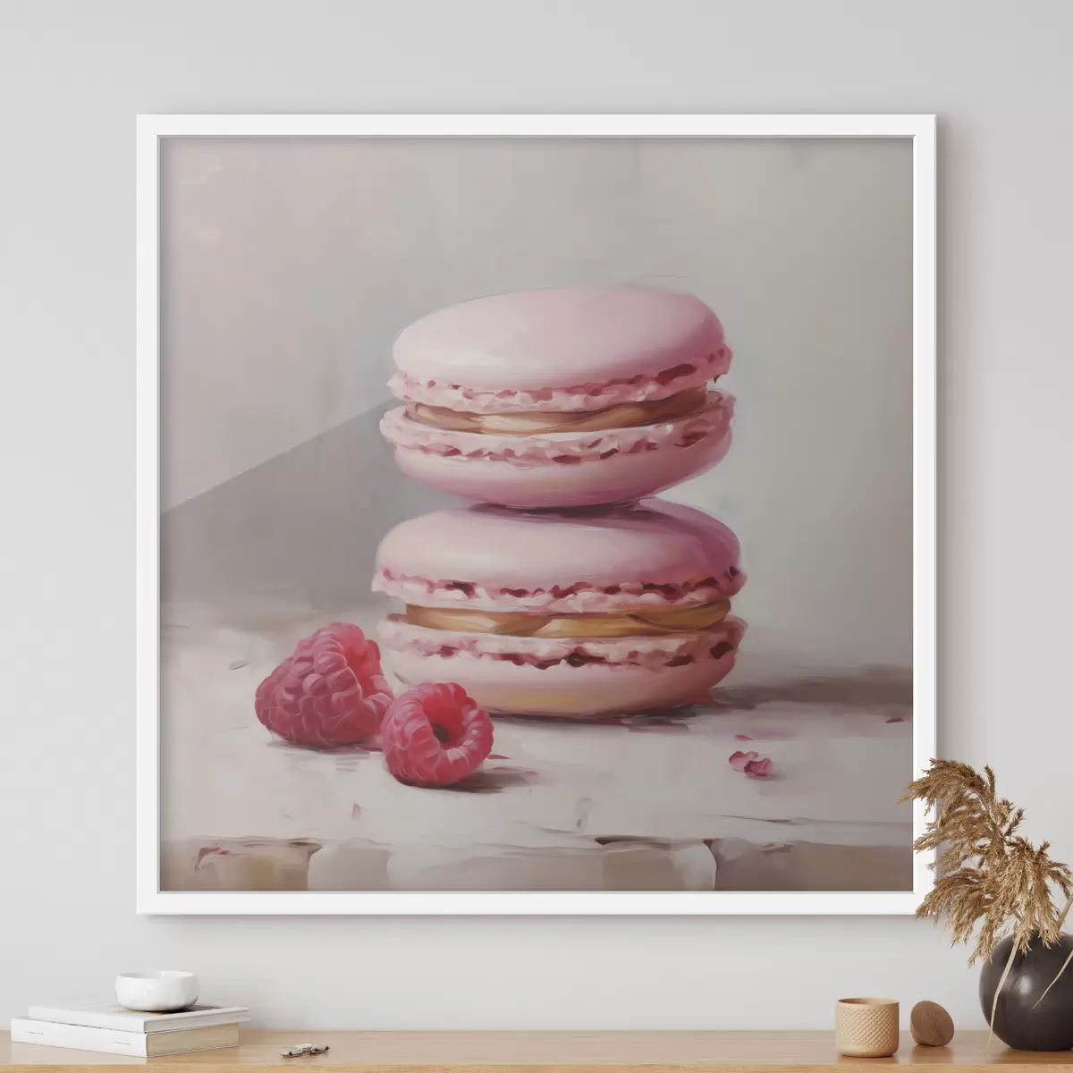 Poster Macarons și zmeură, imitație după un tablou f51144