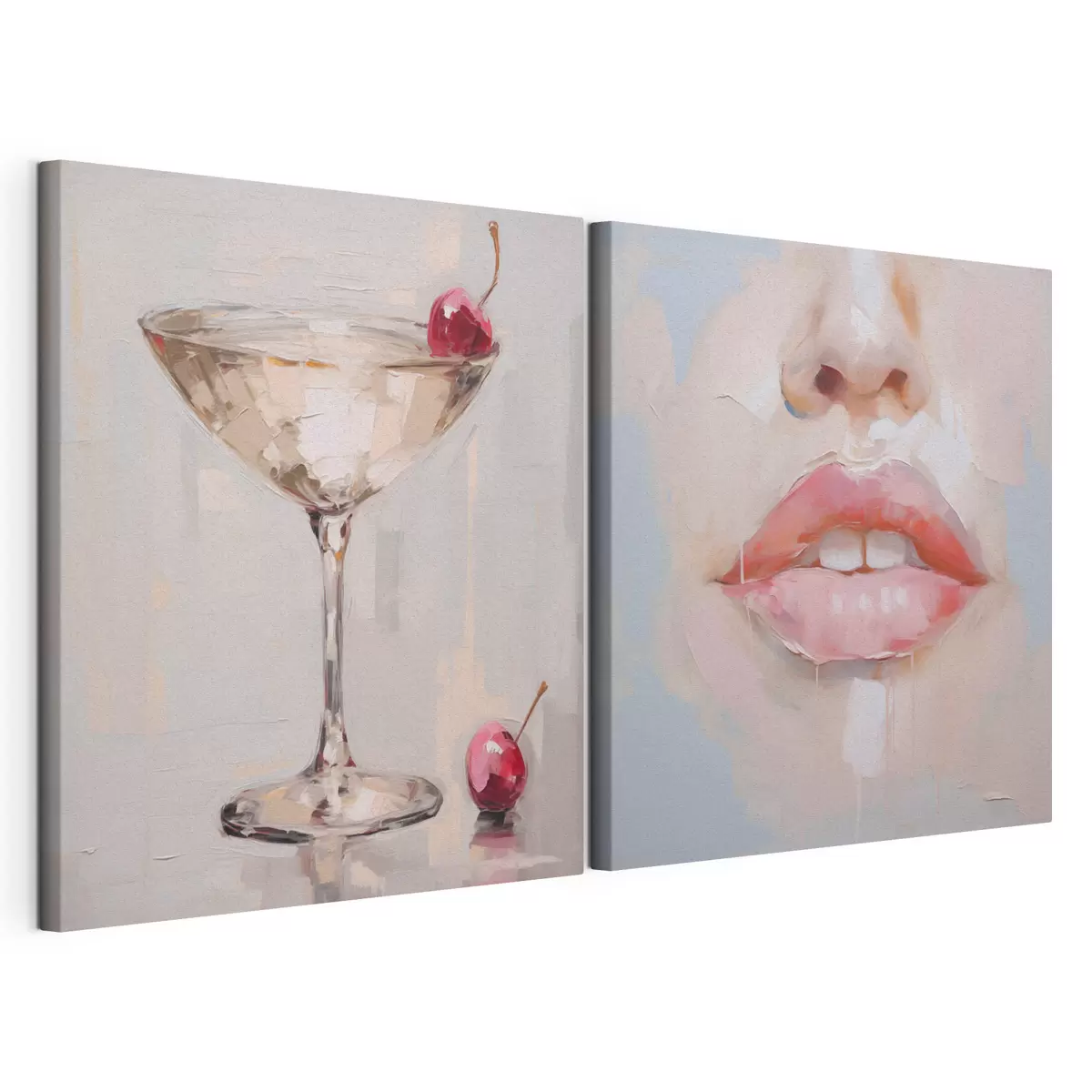 Tablouri Buzele și un cocktail, o imitație a unui tablou m31100