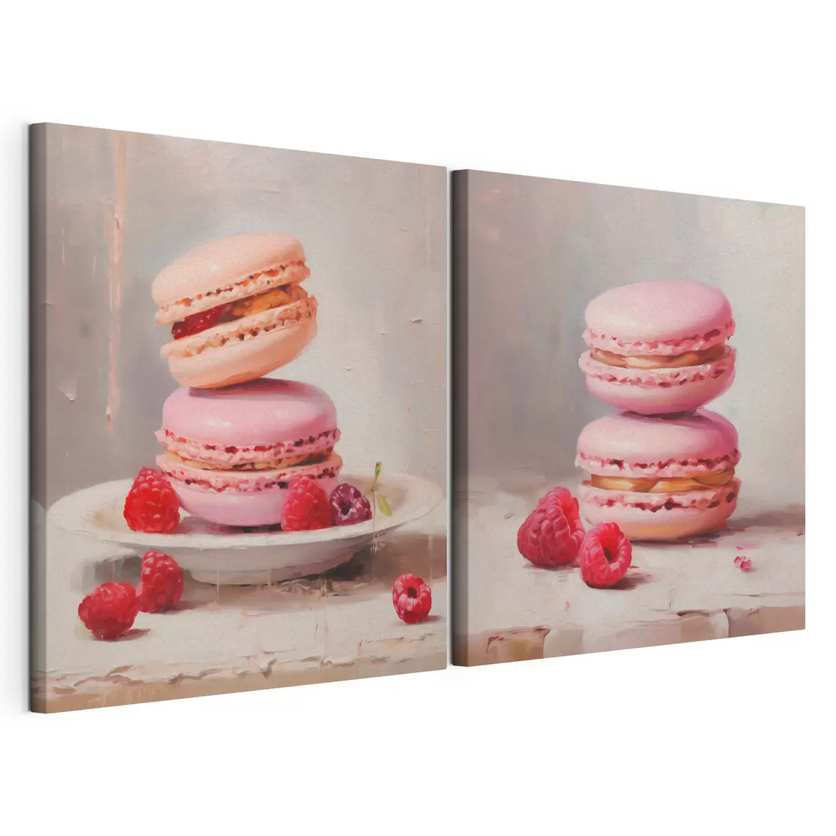 Tablouri Macarons și zmeură, imitație după un tablou m31103