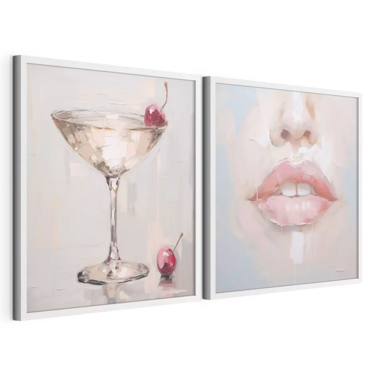 Poster Buzele și un cocktail, o imitație a unui tablou d31100