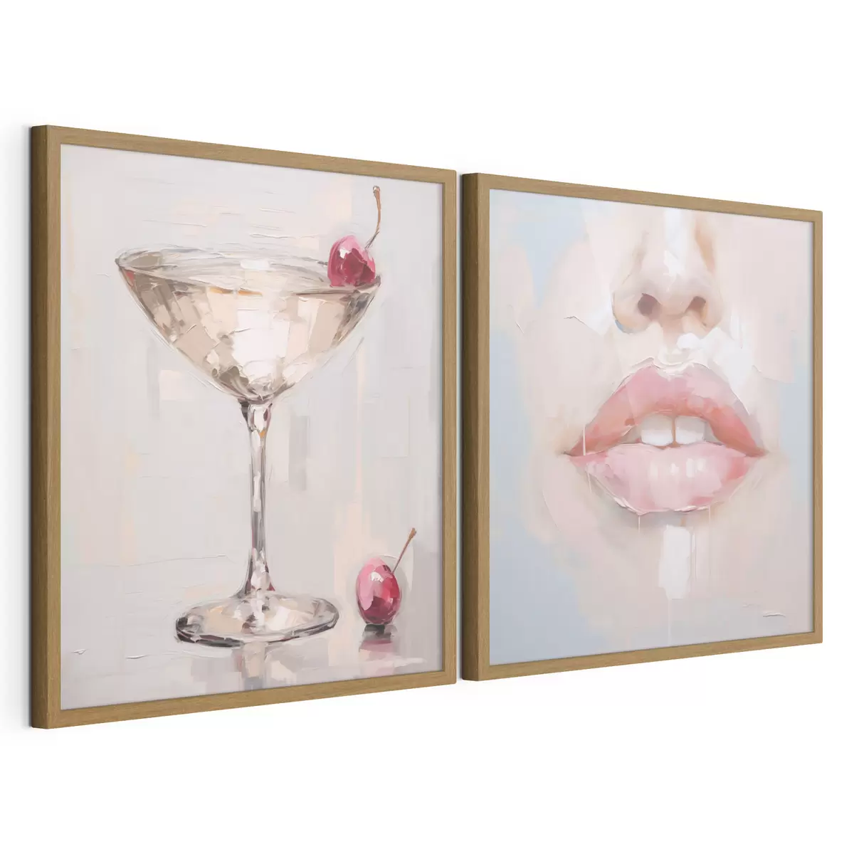 Poster Buzele și un cocktail, o imitație a unui tablou d31100