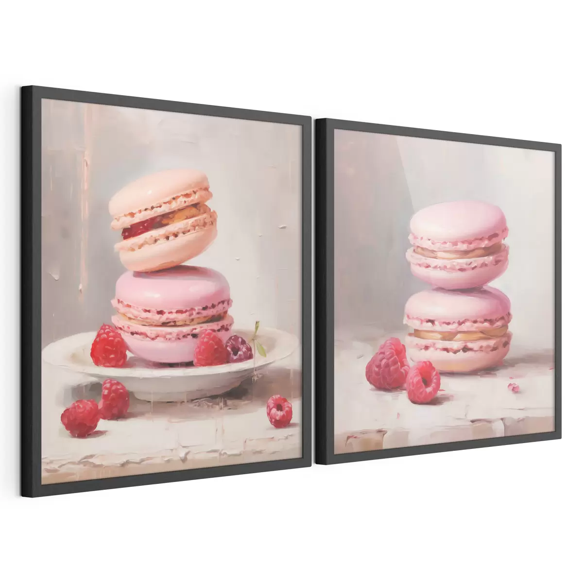 Poster Macarons și zmeură, imitație după un tablou d31103