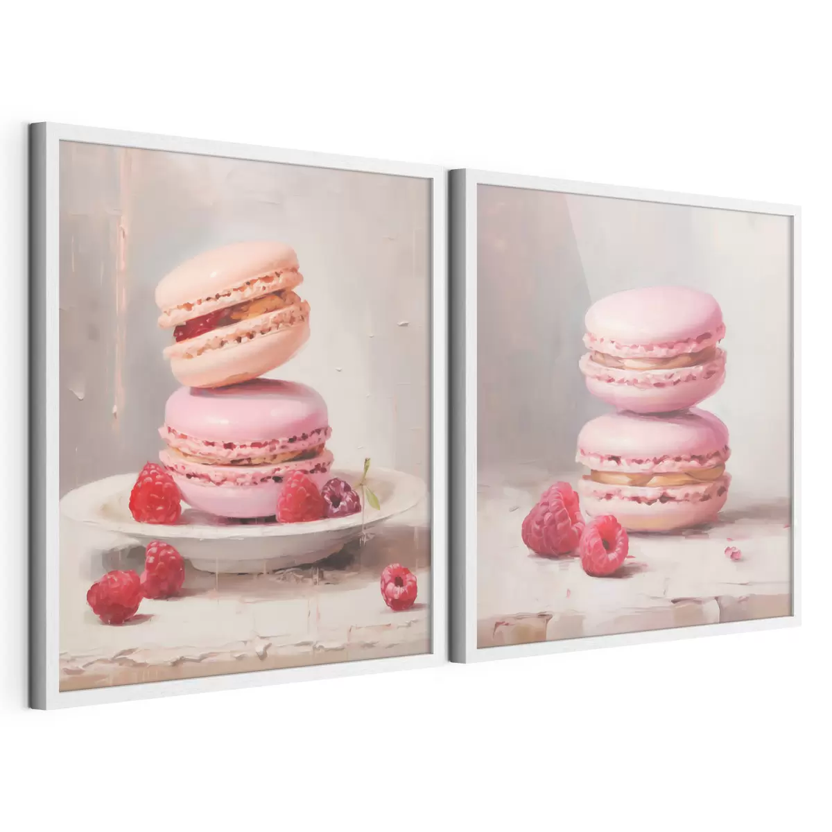 Poster Macarons și zmeură, imitație după un tablou d31103