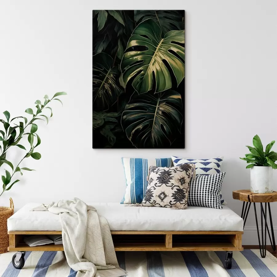Tablouri Frunze lucioase de Monstera în „Dark Tropics” s51091