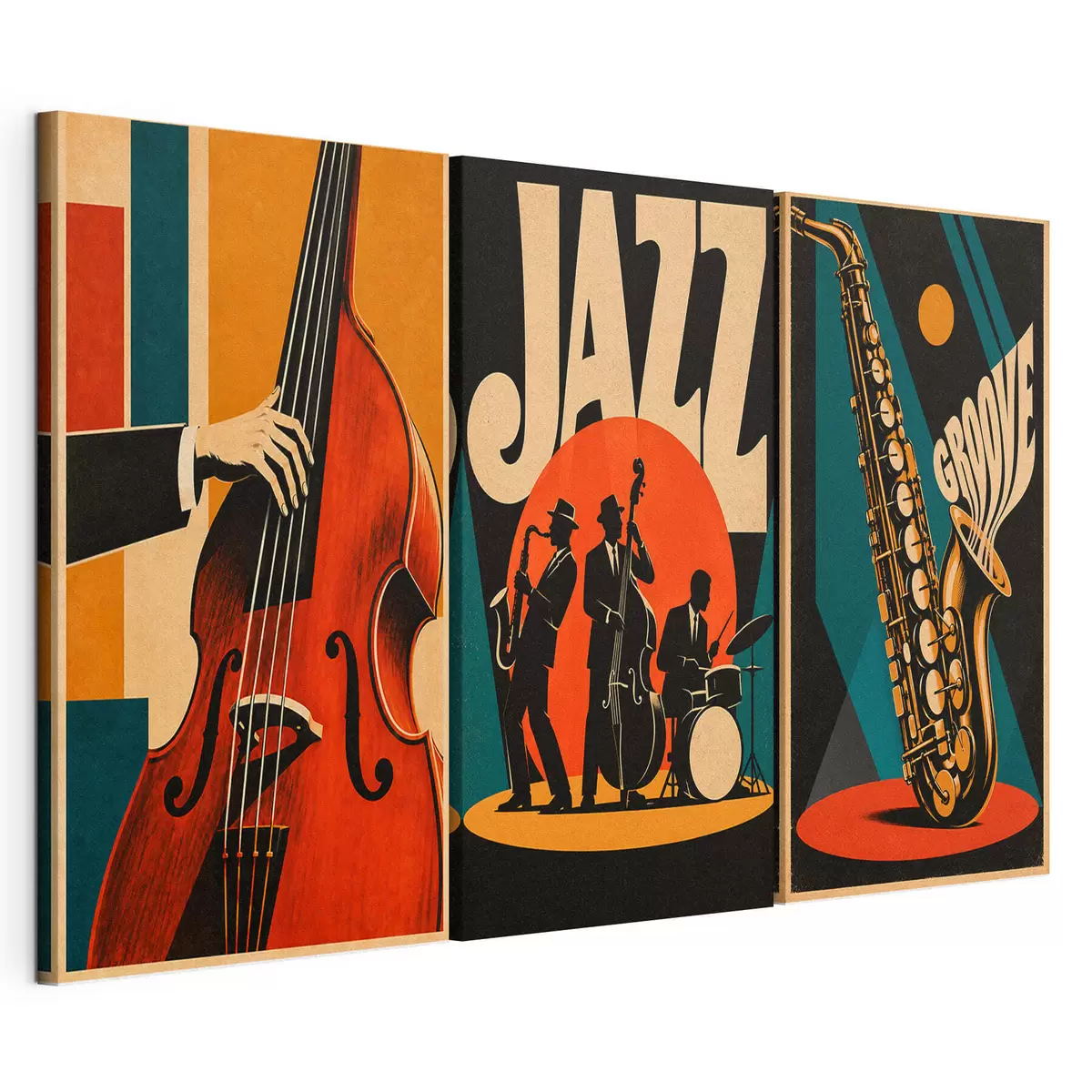 Tablouri Muzicieni de jazz care cântă în culori vii m31114