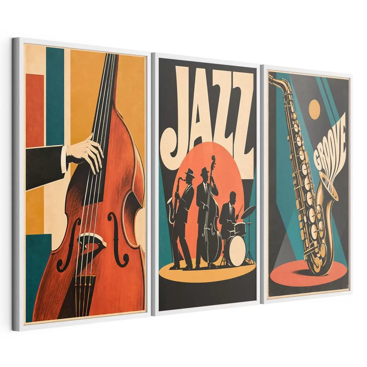 Poster Muzicieni de jazz în culori vii d31114