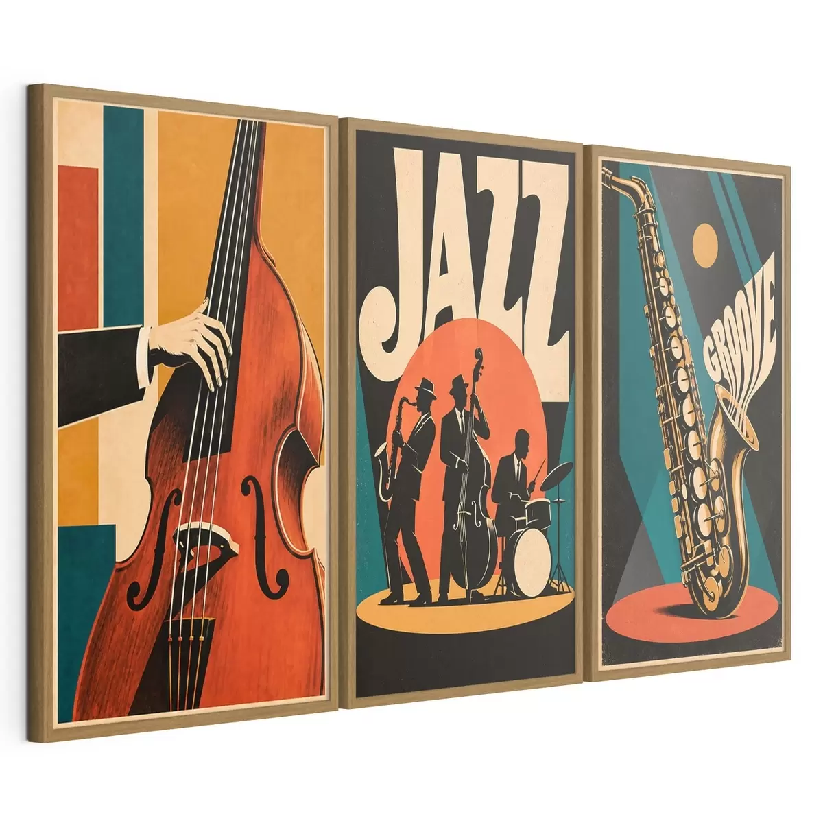 Poster Muzicieni de jazz în culori vii d31114