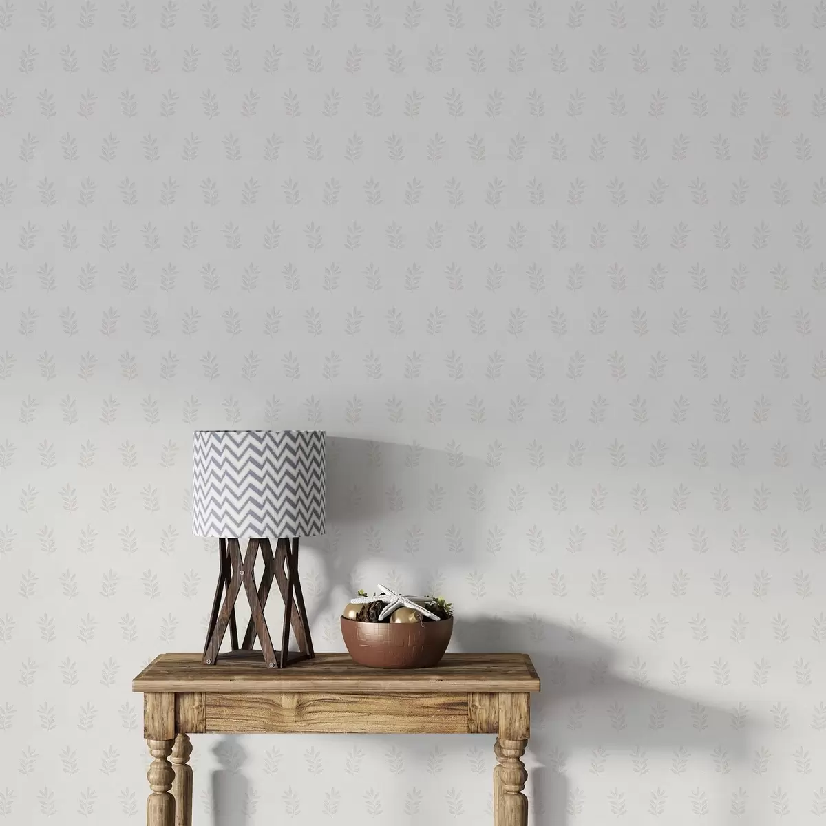 Wallpaper Ramuri mici, cu frunze, pe fundal gri a01281