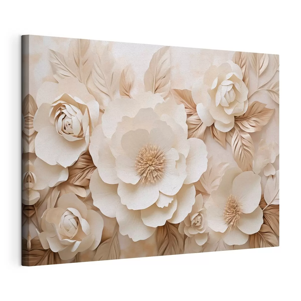 Tablouri Relief din ipsos 3D cu flori albe s51096