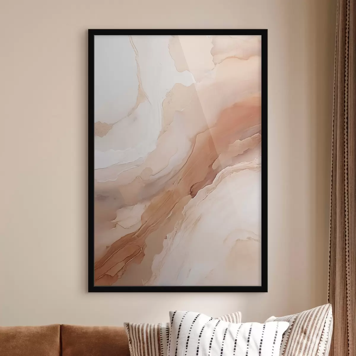 Poster Straturi de sidef bej cu textură fină f51084