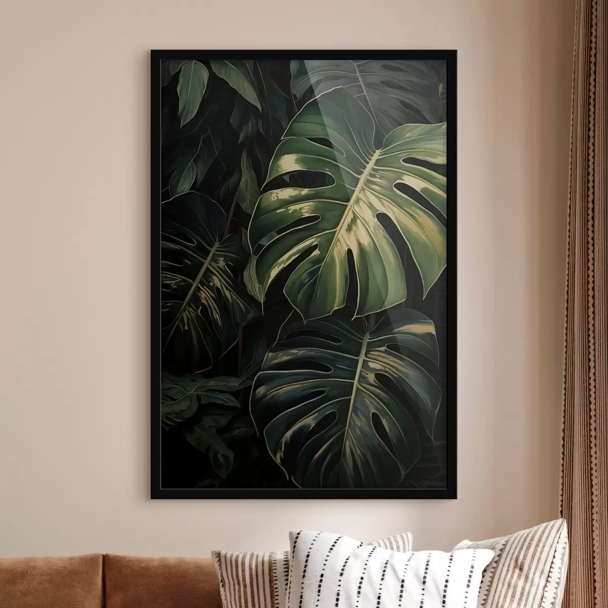 Poster Frunze lucioase de Monstera în „Dark Tropics” f51091