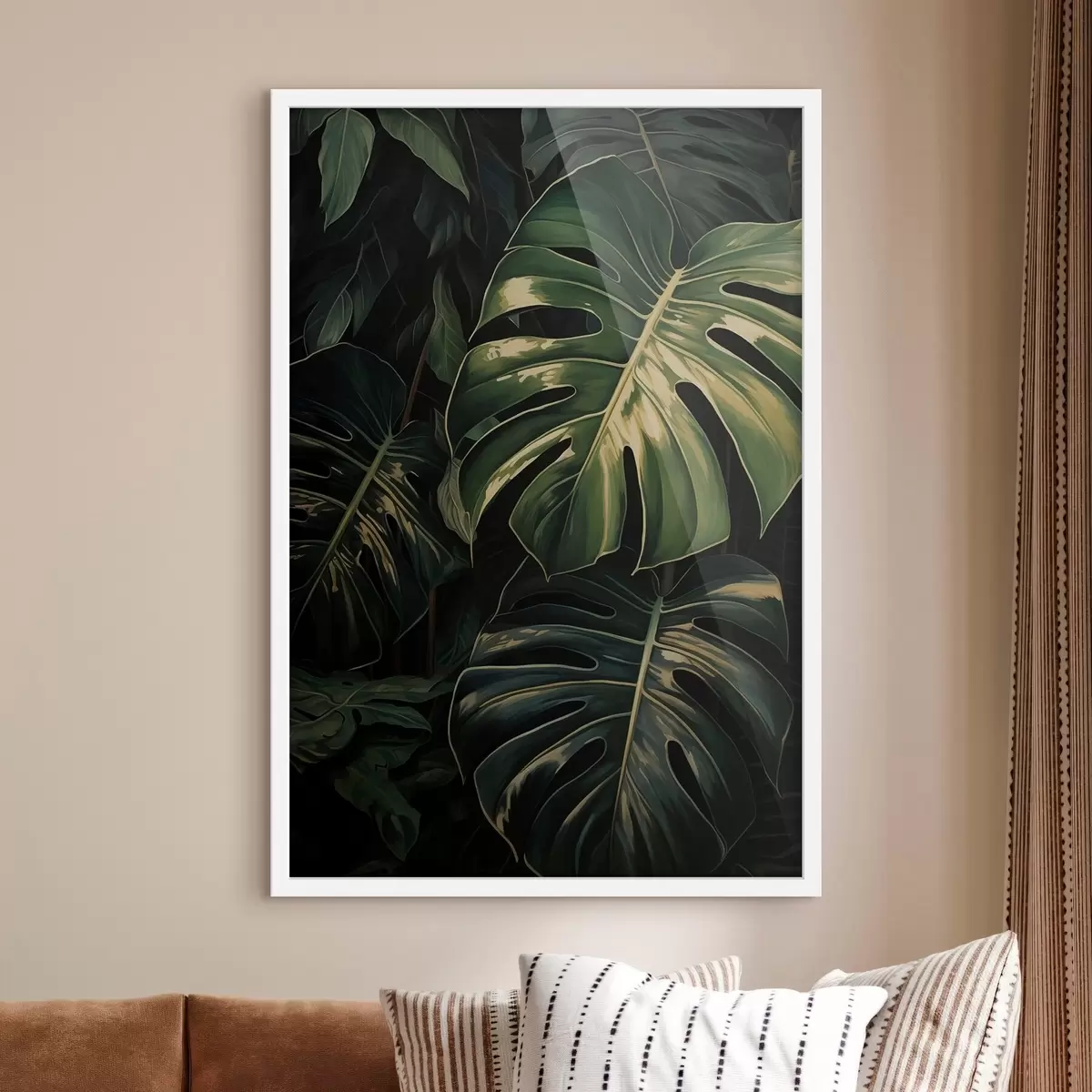 Poster Frunze lucioase de Monstera în „Dark Tropics” f51091