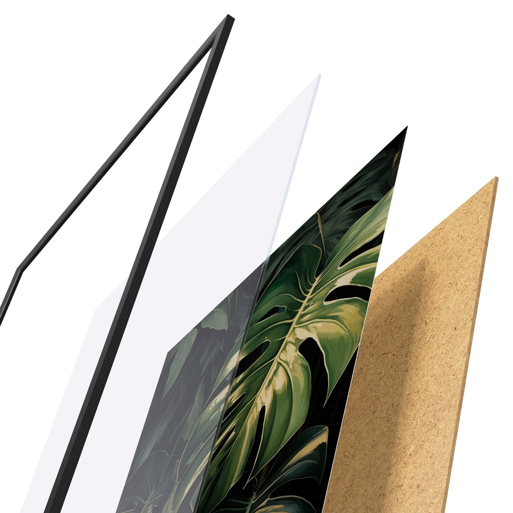 Poster Frunze lucioase de Monstera în „Dark Tropics” f51091
