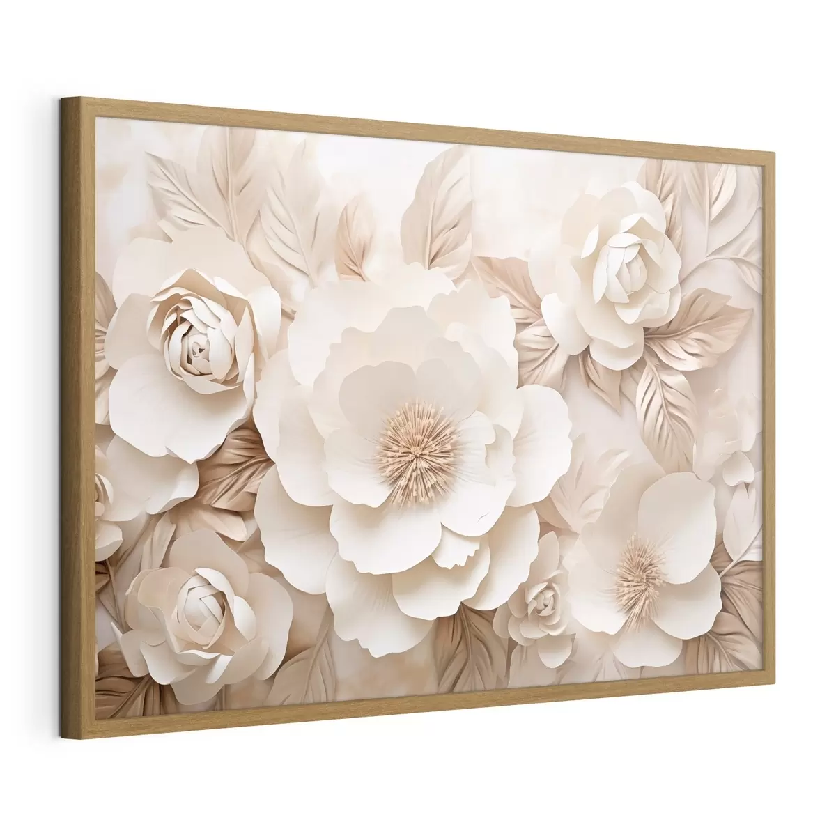 Poster Relief din ipsos 3D cu flori albe f51096