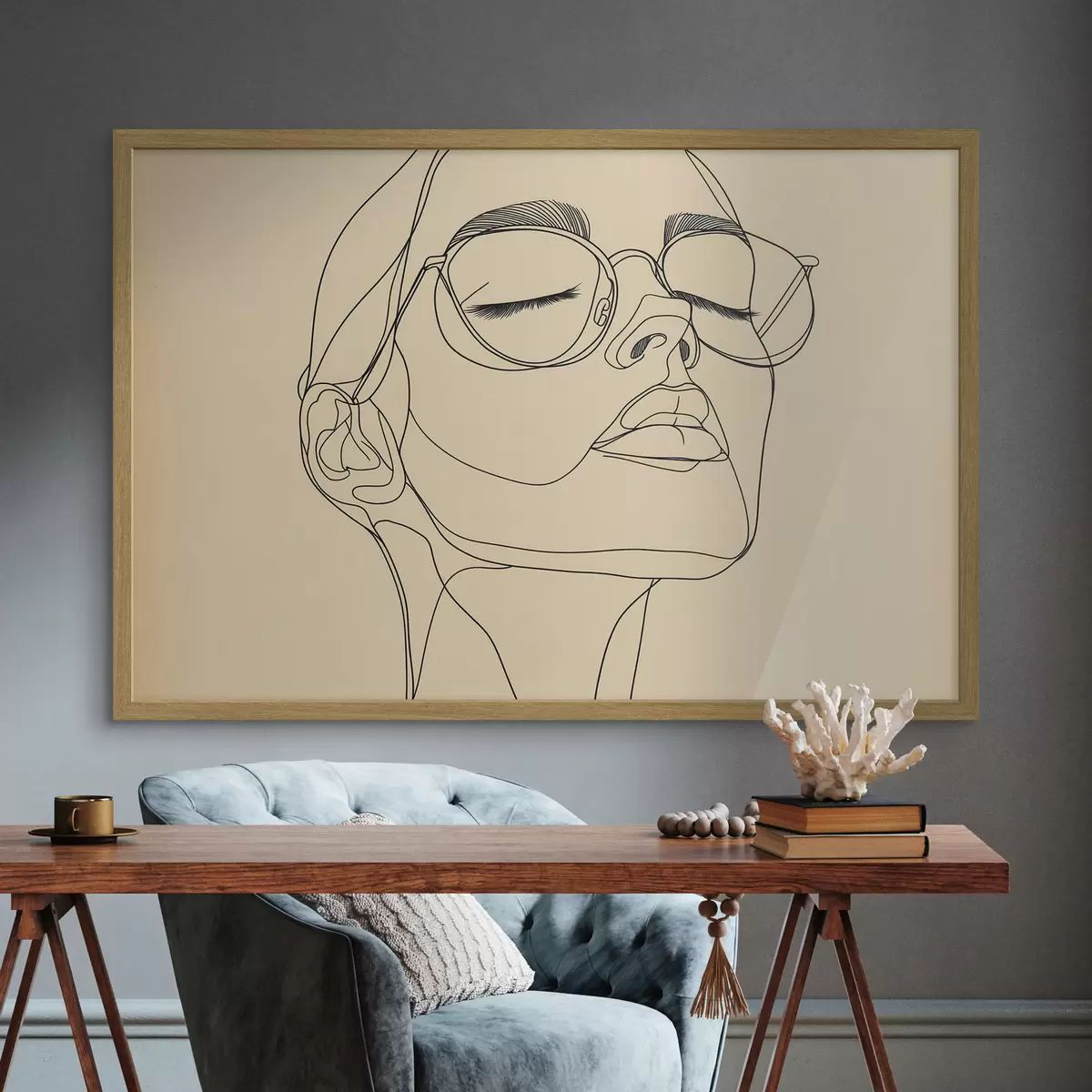 Poster Portret liniar al unei femei f51145