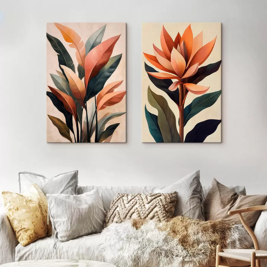 Tablouri Flori și frunze abstracte m31105