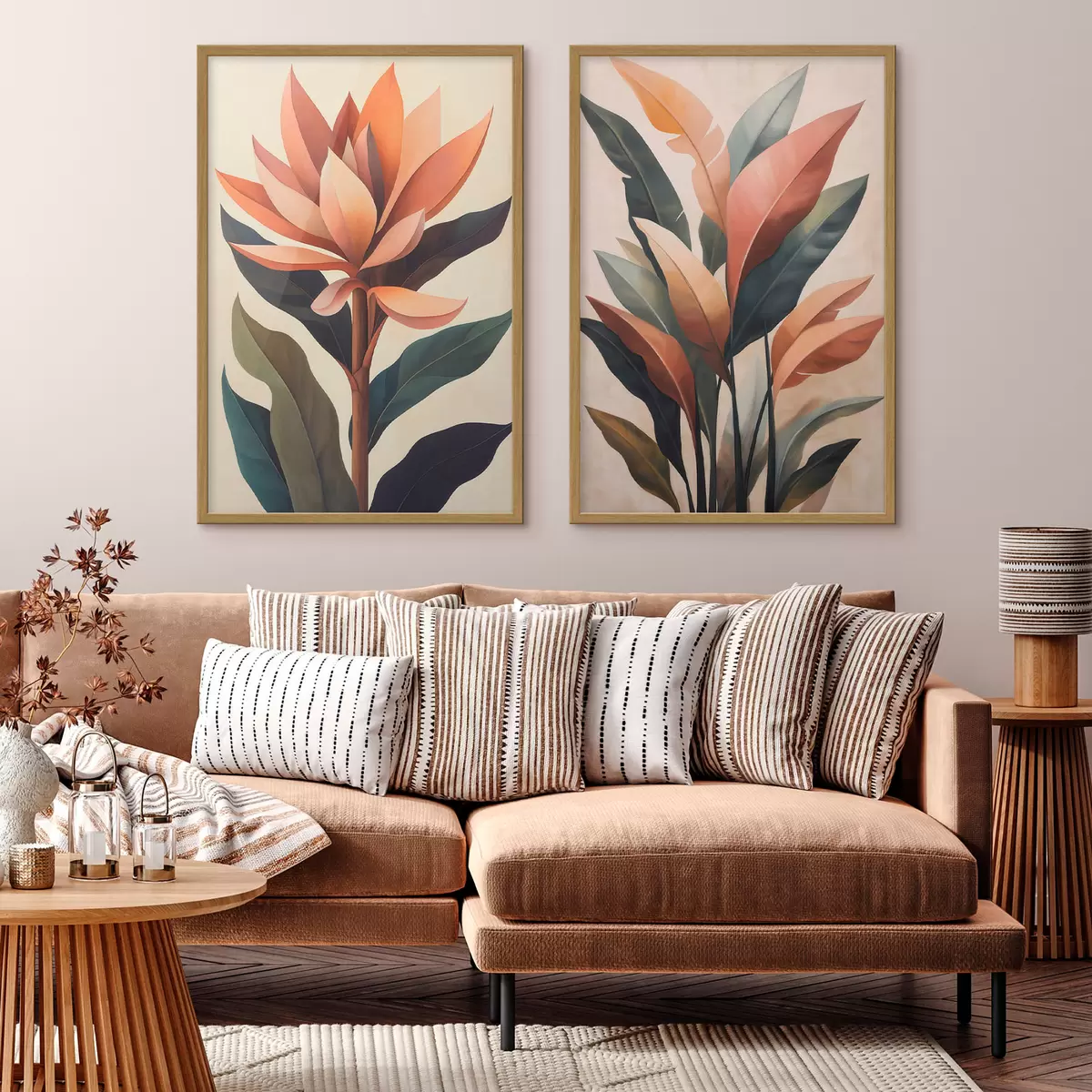 Poster Flori și frunze abstracte d31105