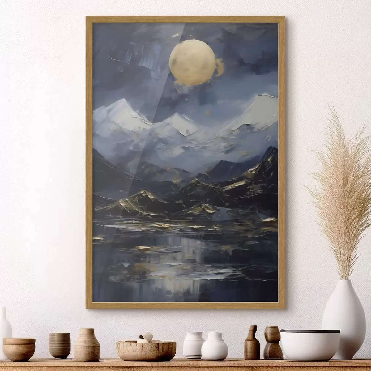 Poster Peisaj montan, imitație după un tablou f51164