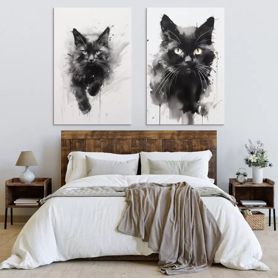 fototapet Pisică, imitație a unui tablou m31110