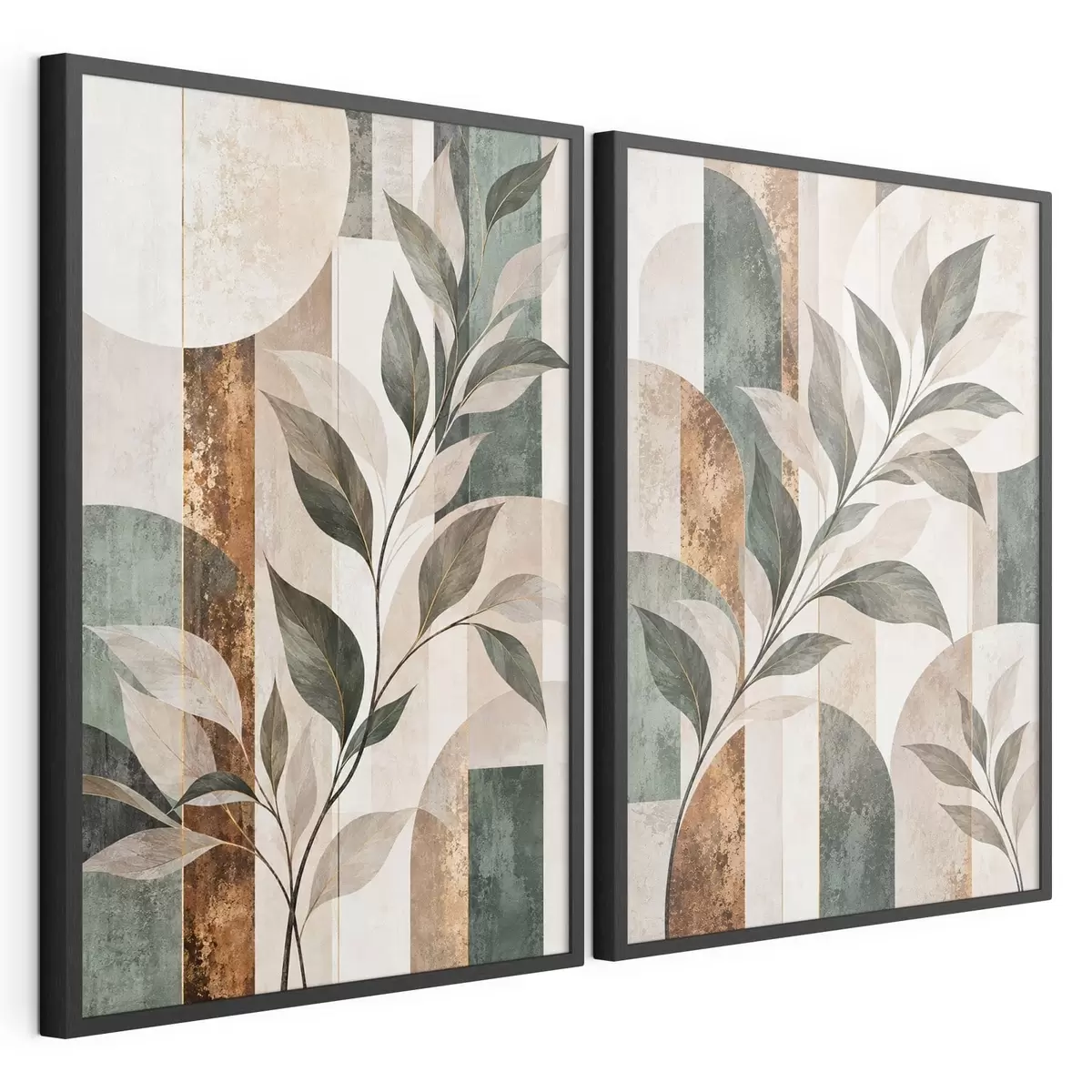 Poster Abstracție cu o ramură cu frunze d31117