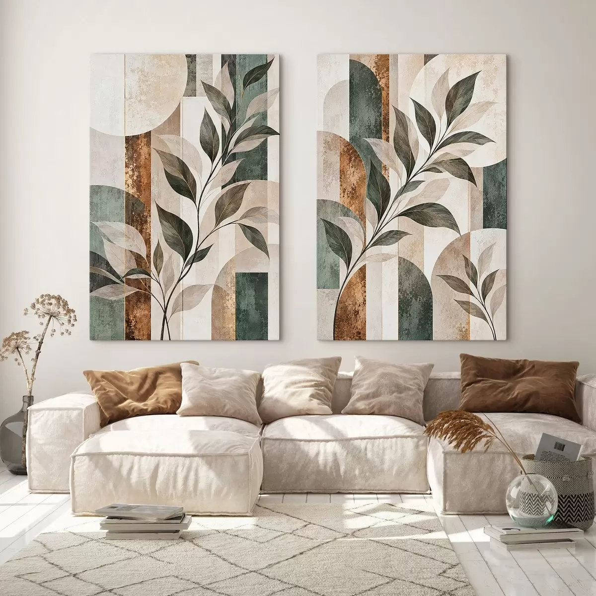 Tablouri Abstracție cu o ramură cu frunze m31117