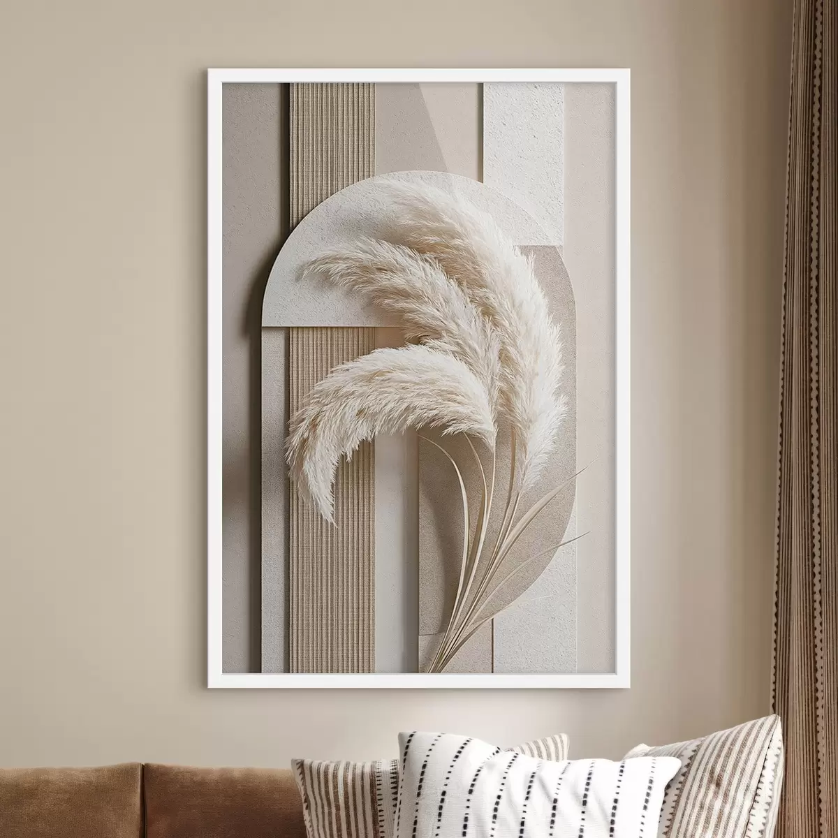Poster Iarbă de pampas și arcade geometrice f50869