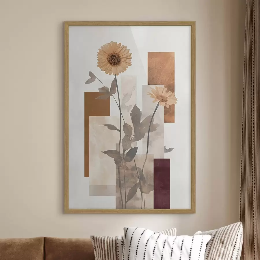fototapet Flori și forme geometrice f51179