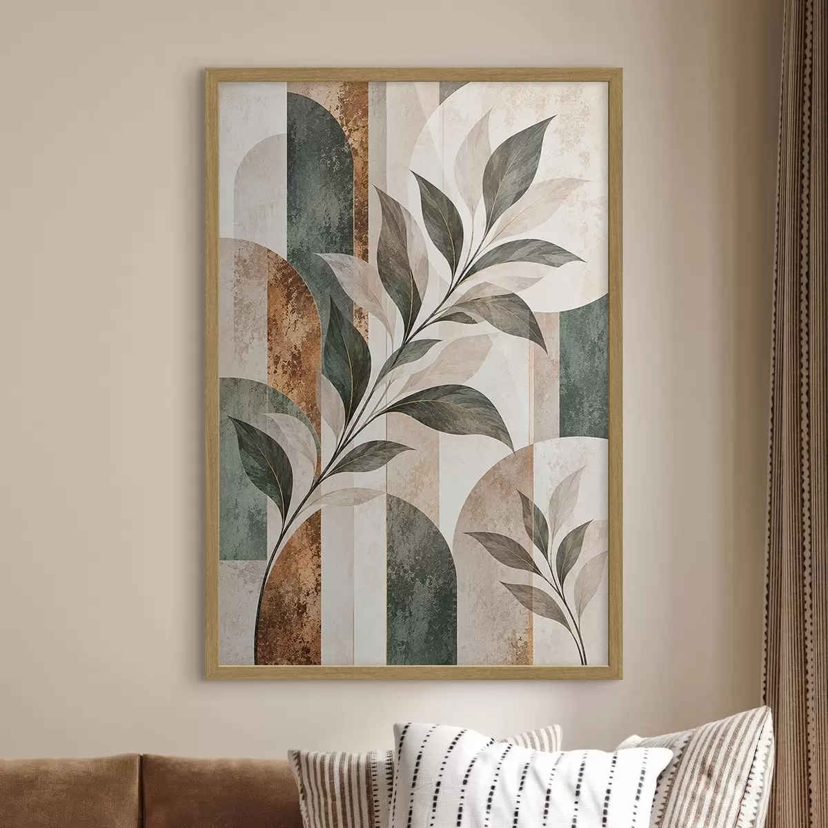 Poster Abstracție cu o ramură cu frunze f51181