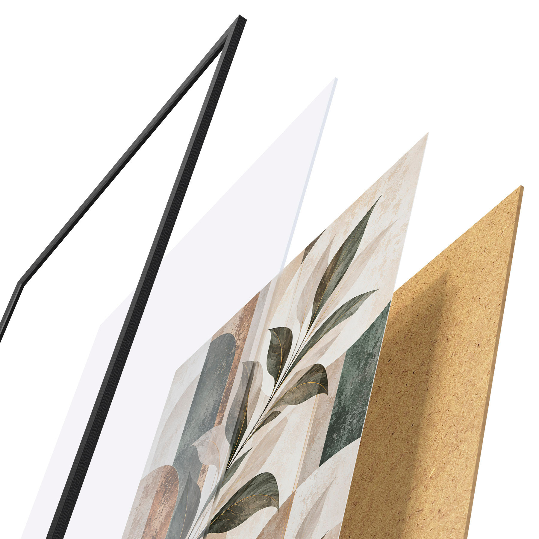 Poster Abstracție cu o ramură cu frunze f51181