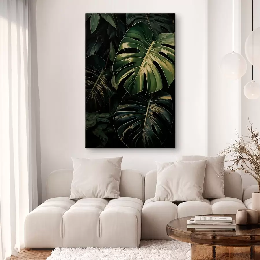 Tablouri Frunze lucioase de Monstera în „Dark Tropics” s51091