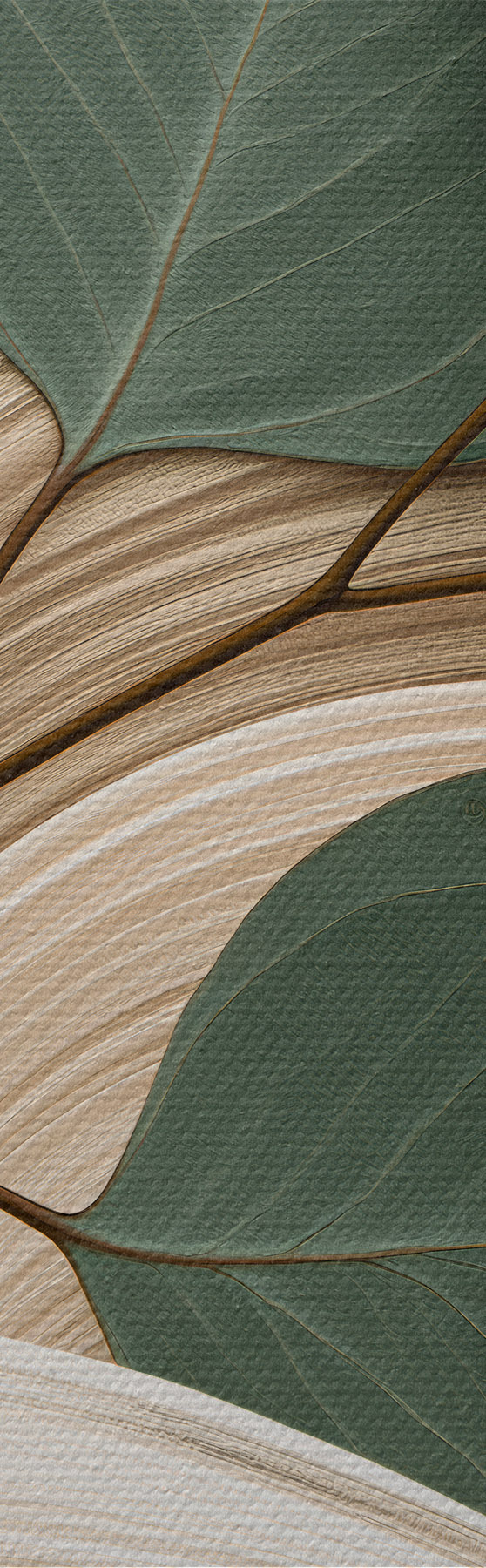 Tablouri Frunze abstracte și linii ondulate s51283