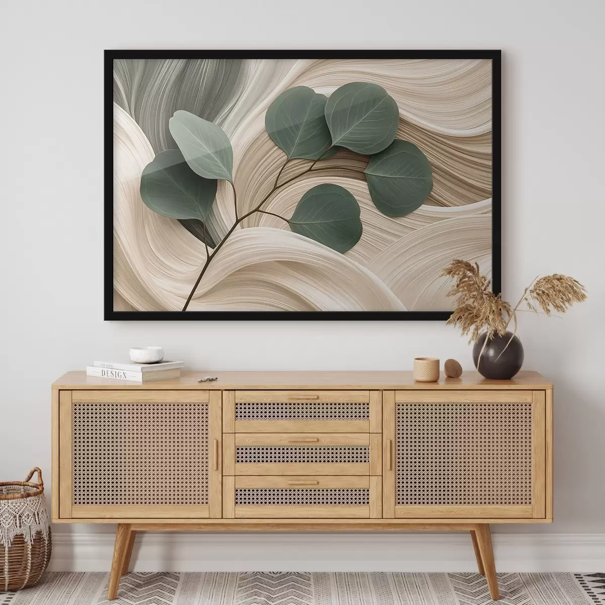 Poster Frunze abstracte și linii ondulate f51283