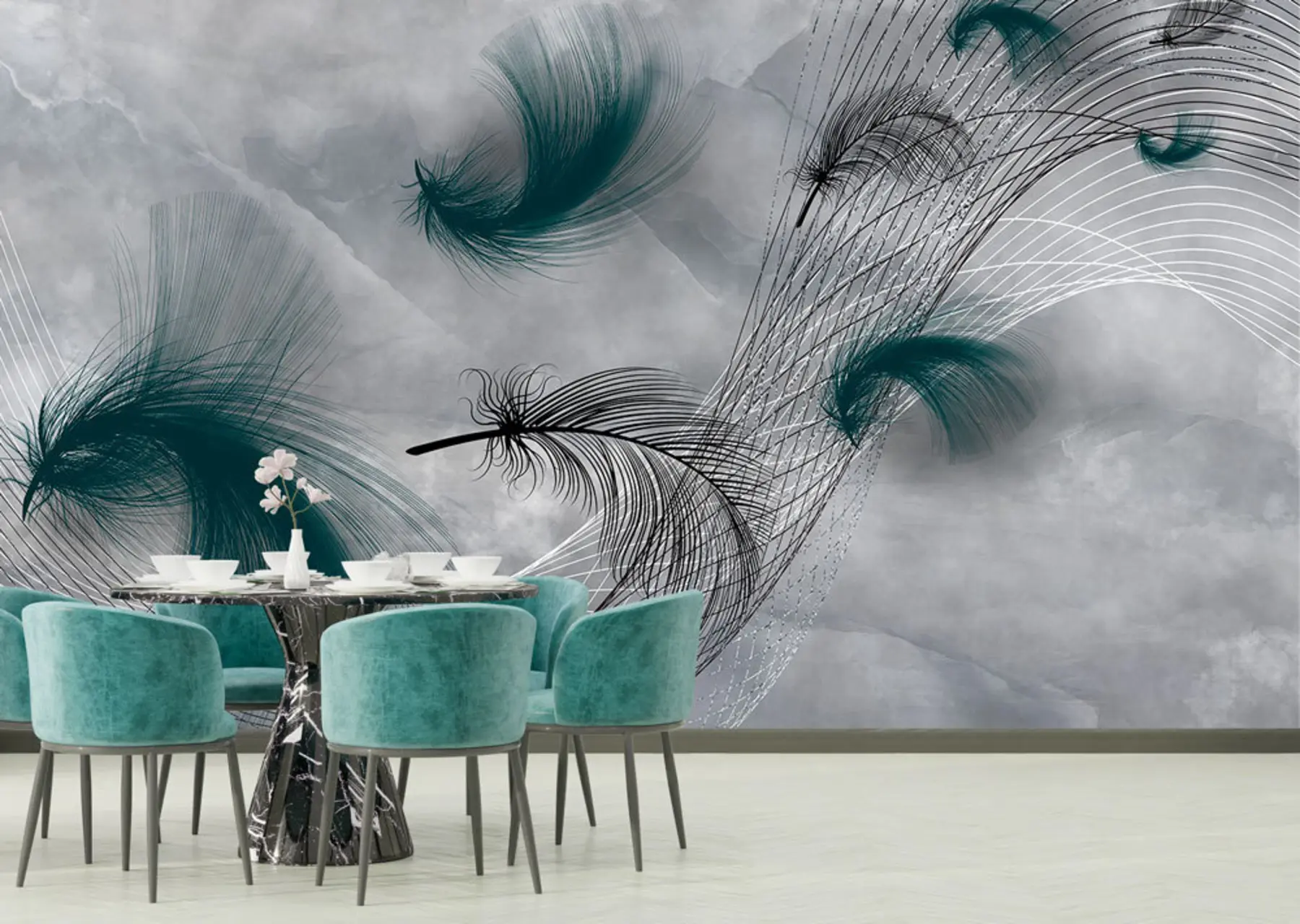 fototapet Pene în vânt u80391