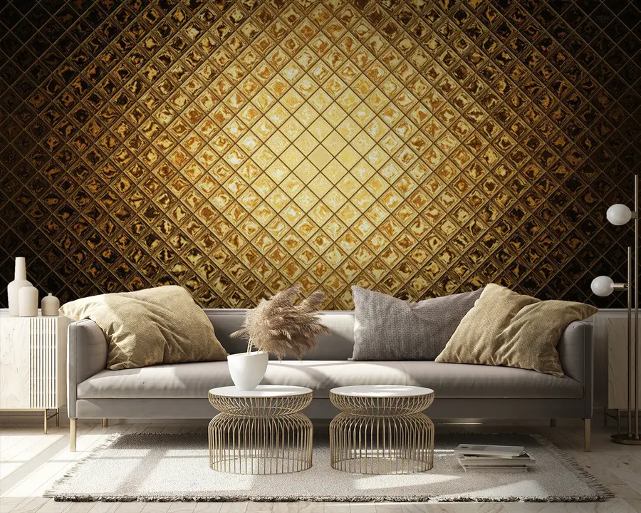 fototapet Model de dreptunghiuri maro, chihlimbar u23326