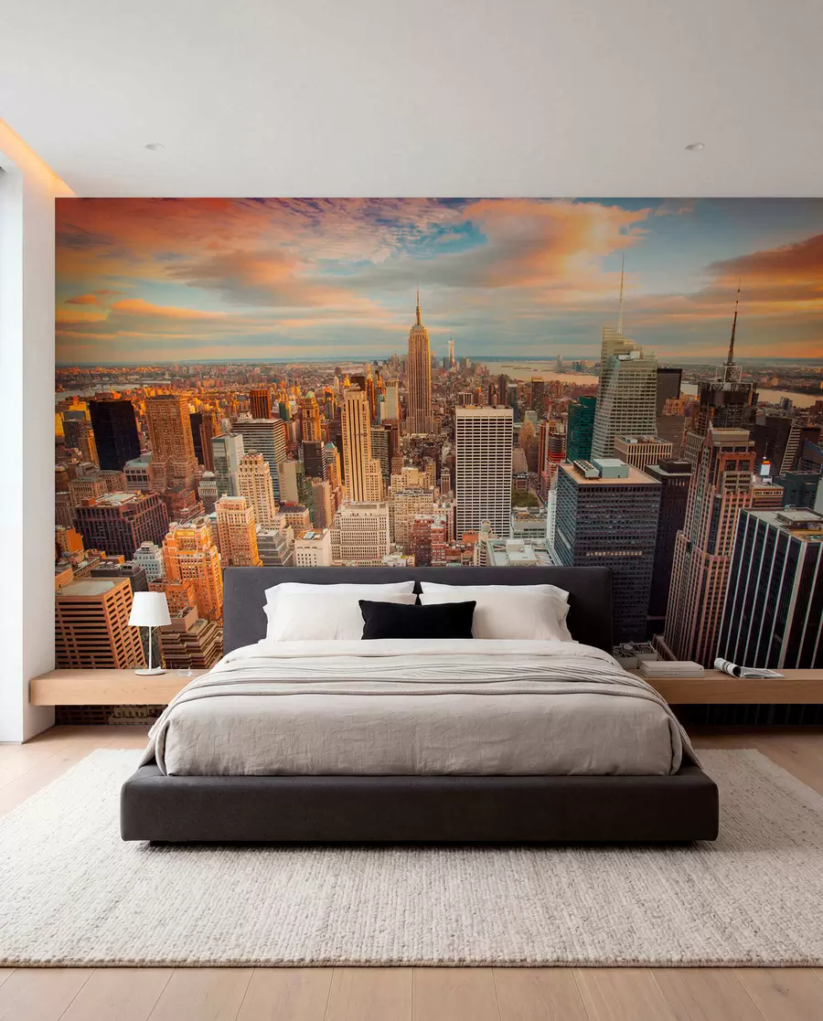 fototapet Air View to the Sunset of New York u80529